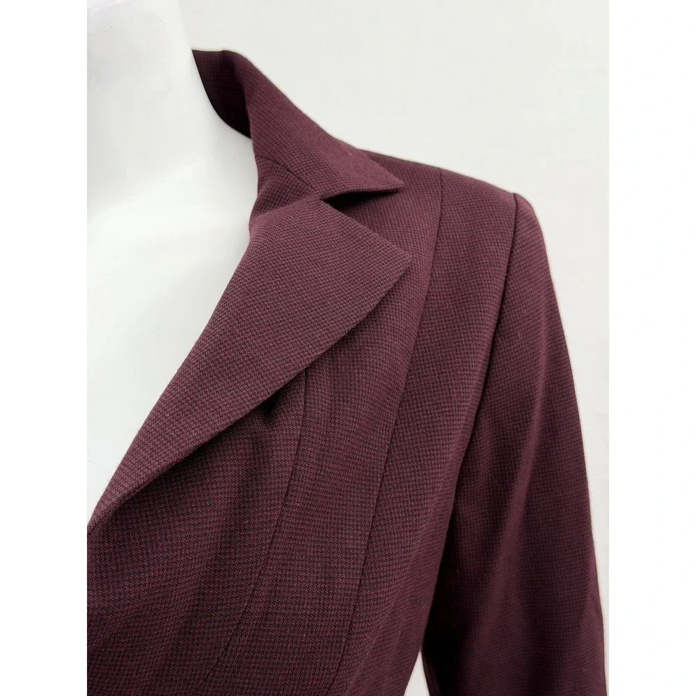 White House Black Market Blazer Womens 2P Burgundy Stretch Office Career Work